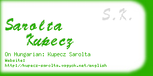 sarolta kupecz business card